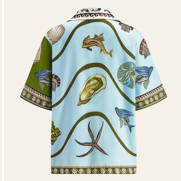 Commense Printed Shirt With Drawstring Pants Set - Picture 3 of 12